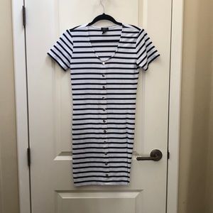 Black and white stripe dress